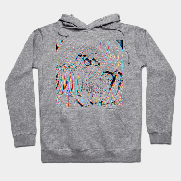 Glitch Art / Ecchi Hentai Otaku Girl Hoodie by DankFutura